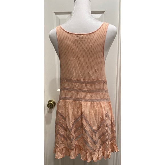 Intimately Free People Voile Lace Trapeze Sleeveless Dress Pink Maroon - Picture 5 of 7
